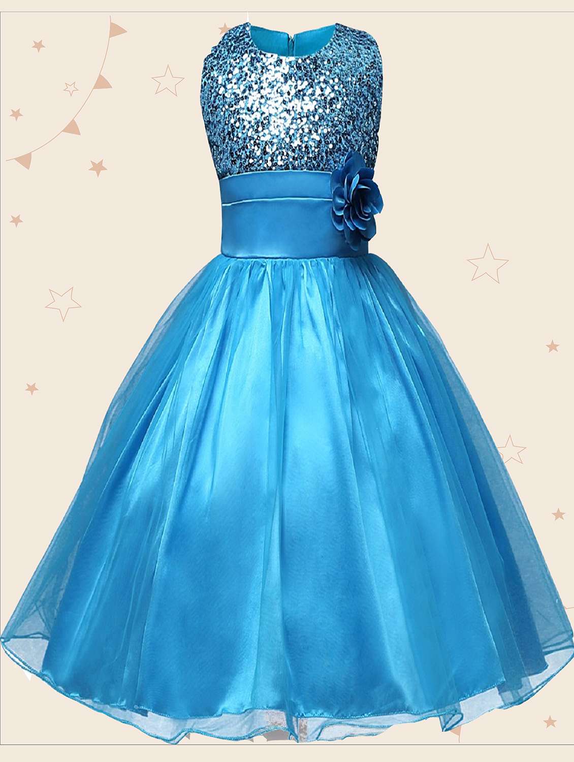 girls round neck sleeveless frock