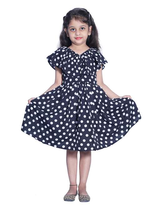 girls v neck cape sleeve frock - 19743864 - Standard Image - 0