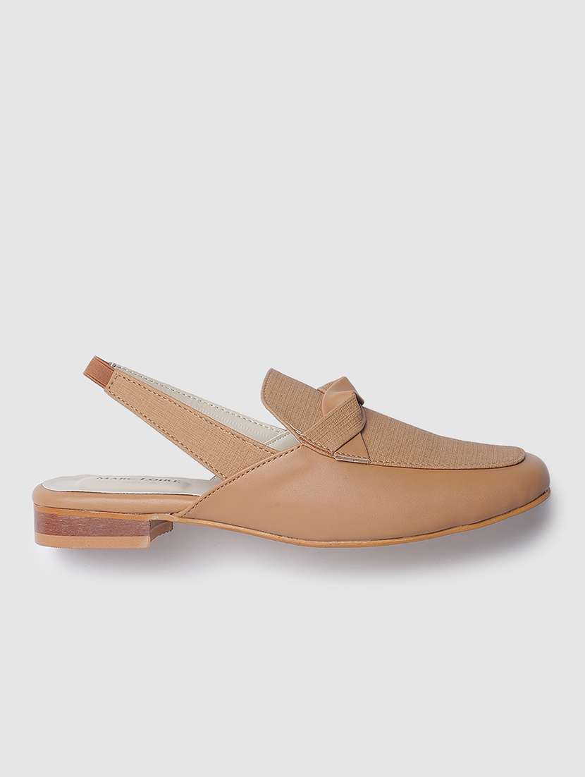 beige pu slip on sandal - 19745182 -  Standard Image - 2