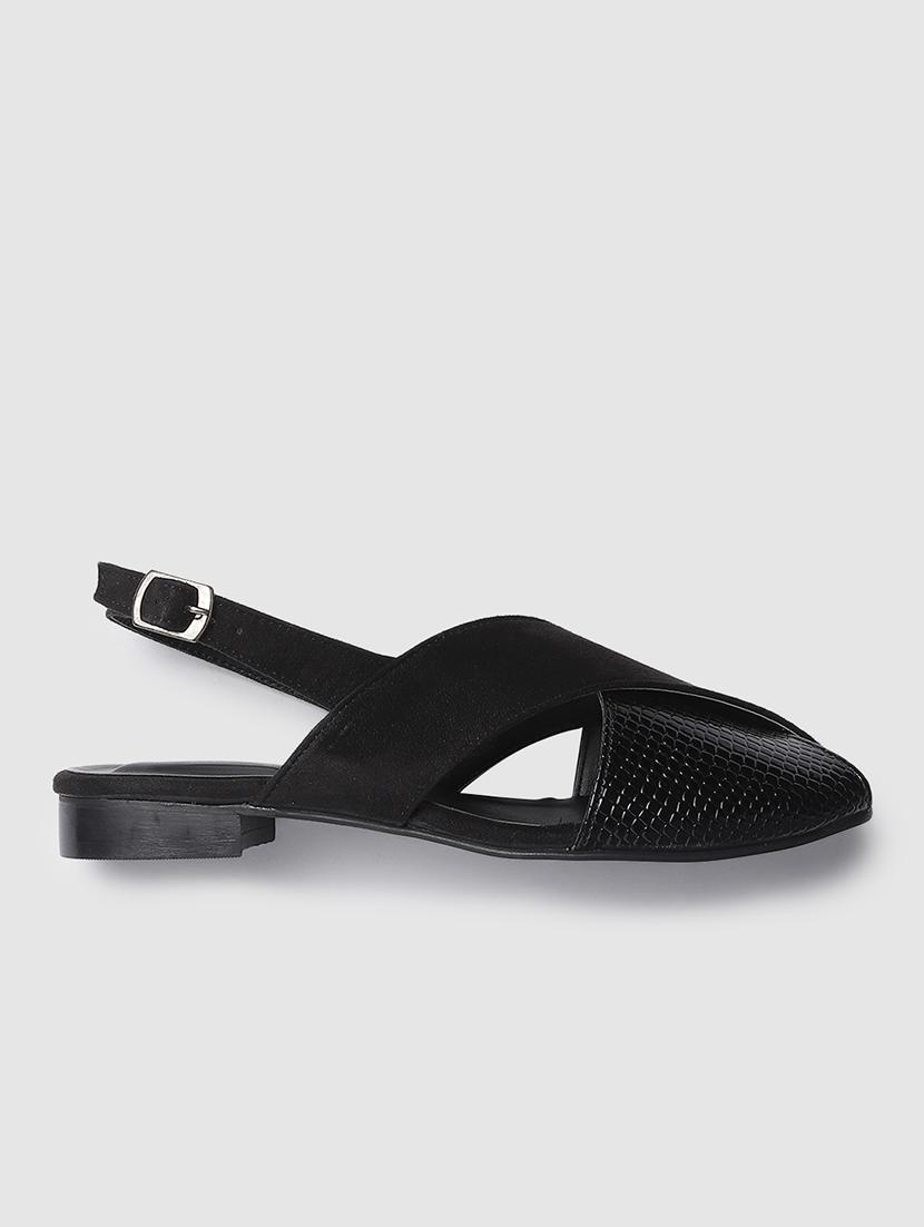 black pu slip on flats - 19745185 - Standard Image - 2
