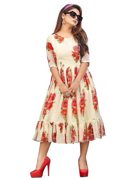 women's tiered dress floral dress - 19745431 - Standard Image - 2