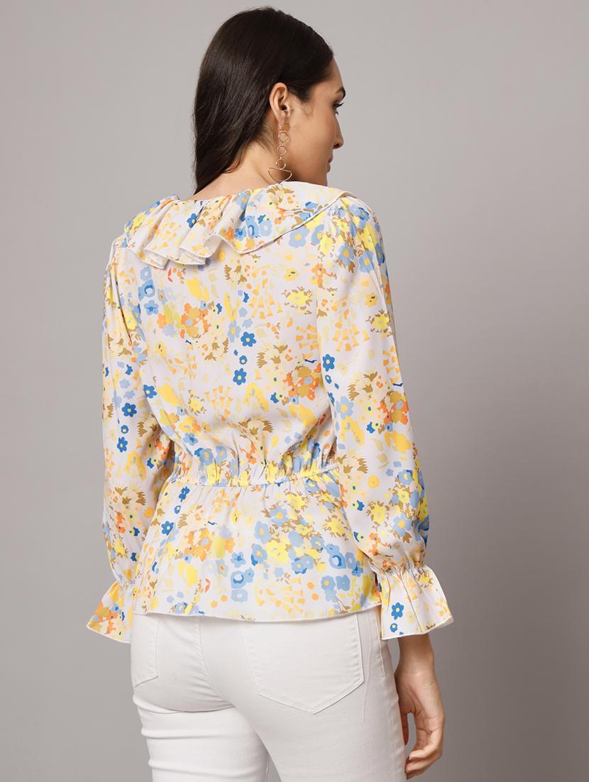 women's peplum v neck top - 19745501 - Standard Image - 2