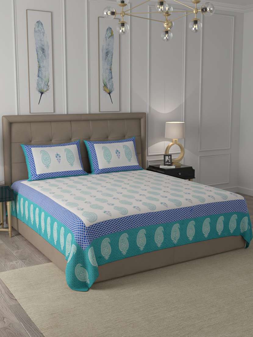 cotton printed king size bedsheet