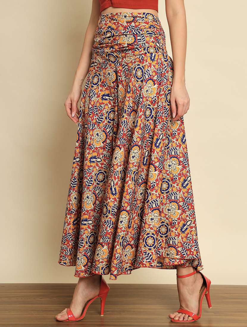 multi colored printed flared palazzo