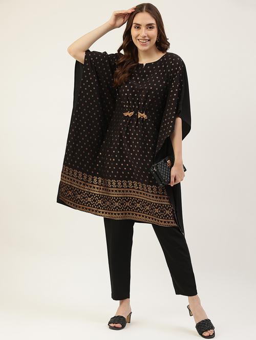  printed notch neck kaftan set - 19749641 -  Standard Image - 0