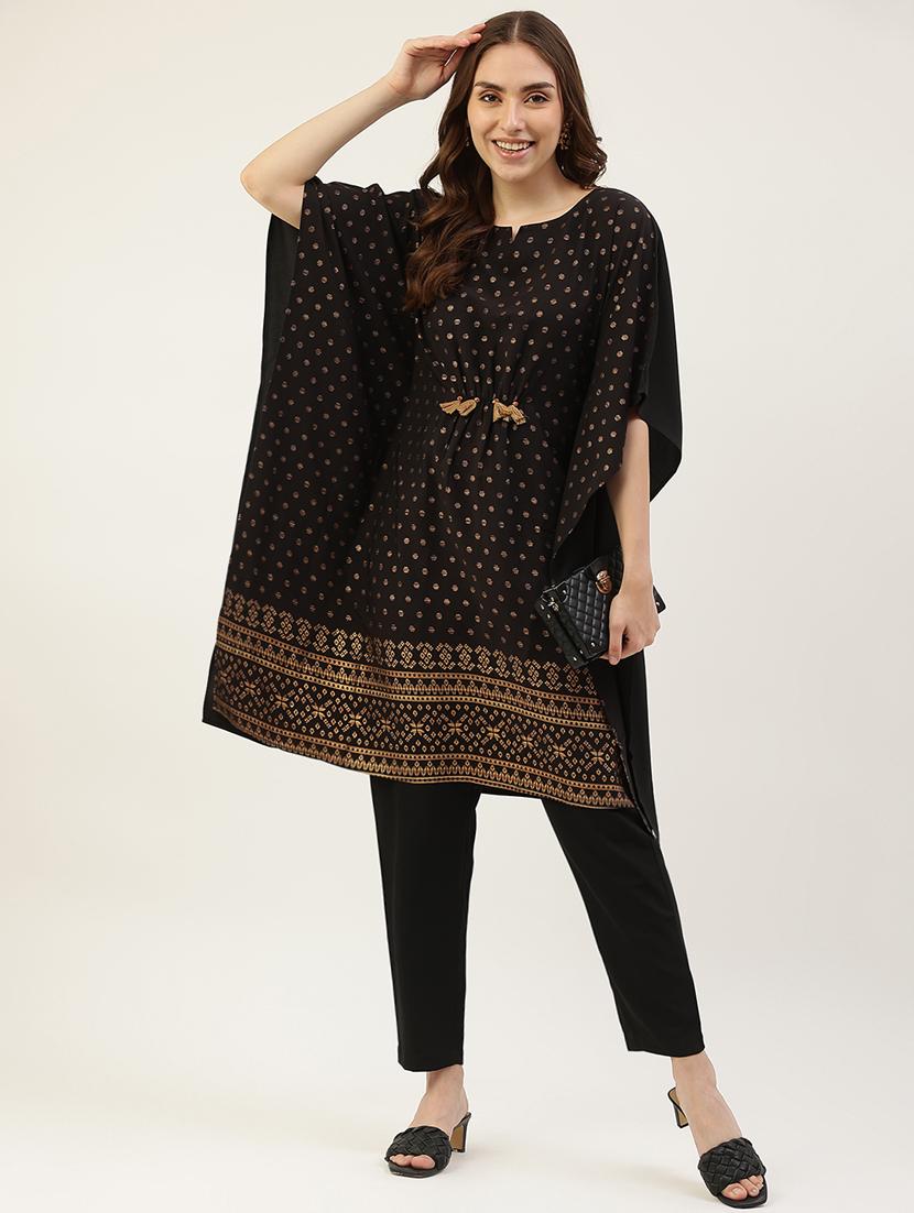 printed notch neck kaftan set - 19749641 -  Zoom Image - 0
