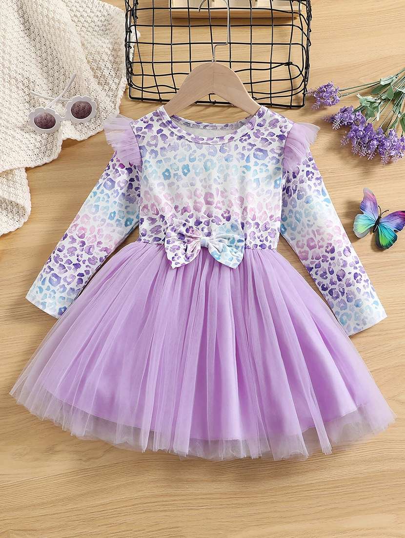girls round neck long sleeves frock - 19750363 - Zoom Image - 0