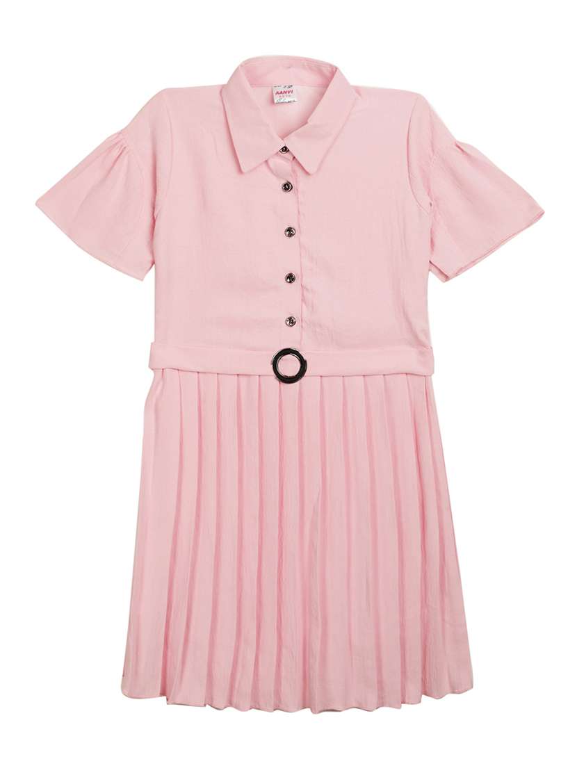 girls collared short sleeves frock