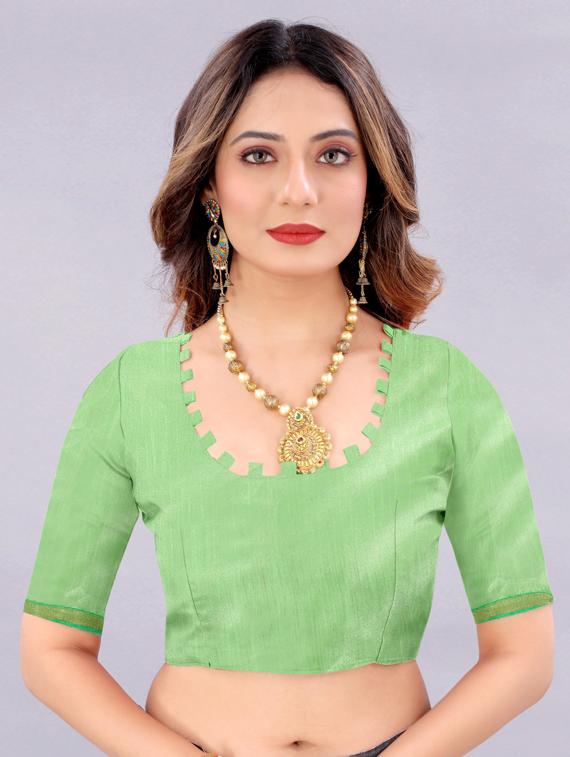 florals print plain saree with blouse - 19752202 - Standard Image - 2