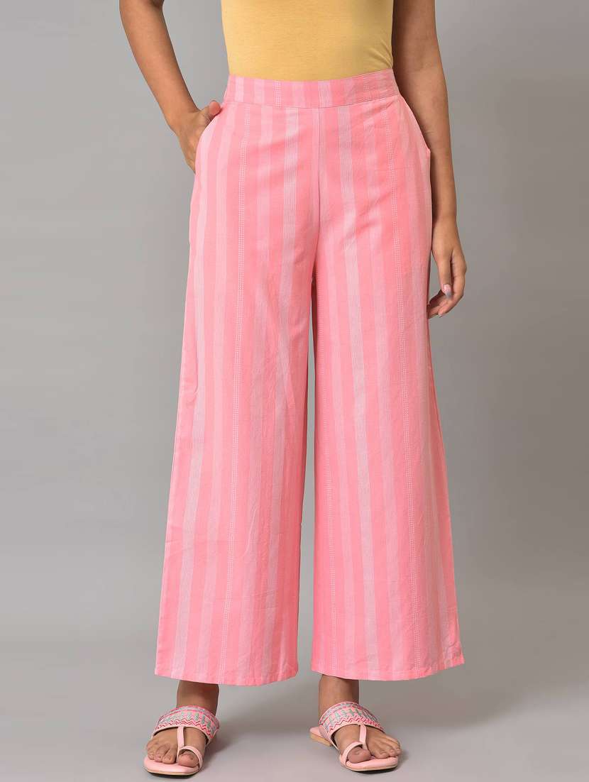 pink striped relaxed fit palazzo