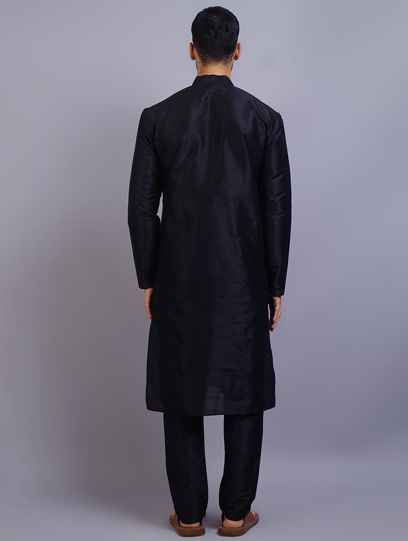 men mandarin collar solid kurta pyjama set - 19753417 - Standard Image - 2