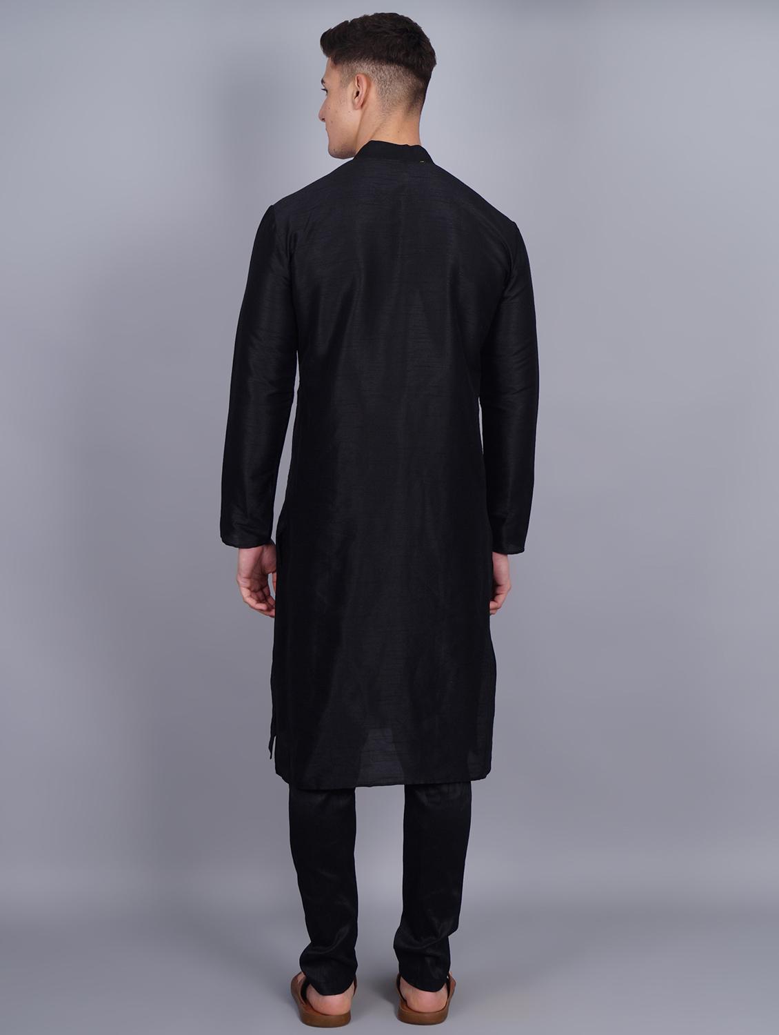 men mandarin collar solid kurta pyjama set - 19753425 - Standard Image - 2