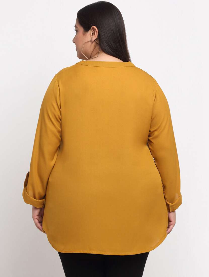 women's straight mandarin neck top - 19753552 -  Standard Image - 2