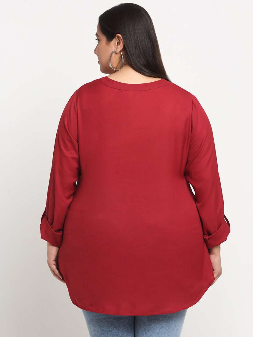 women plus size mandarin neck top - 19753554 -  Standard Image - 2