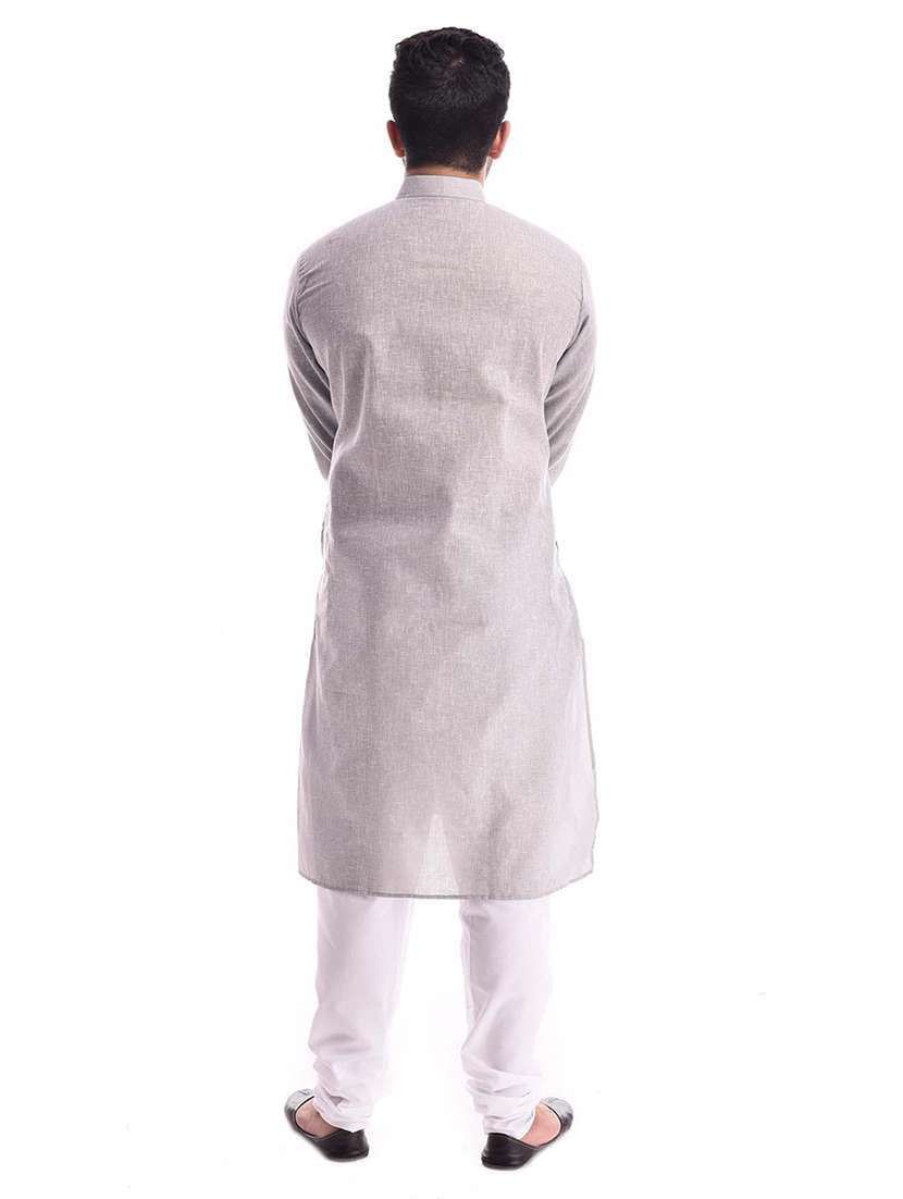 mandarin neck solid kurta pyjama set - 19754263 - Standard Image - 2