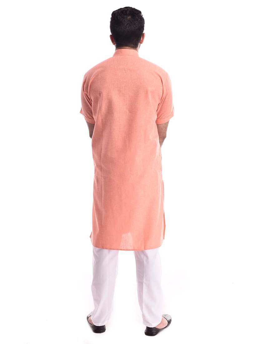 mandarin neck solid kurta pyjama set - 19754270 - Standard Image - 2