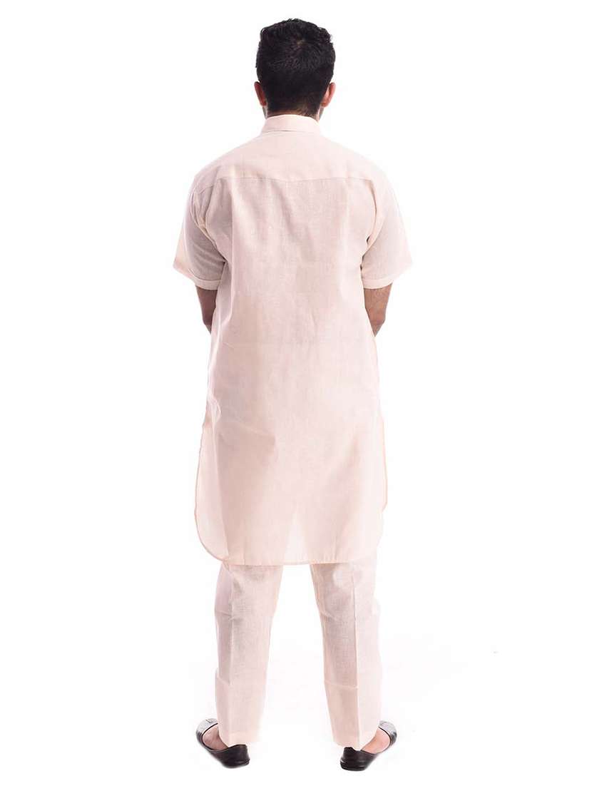 mandarin neck solid kurta pyjama set - 19754274 - Standard Image - 2