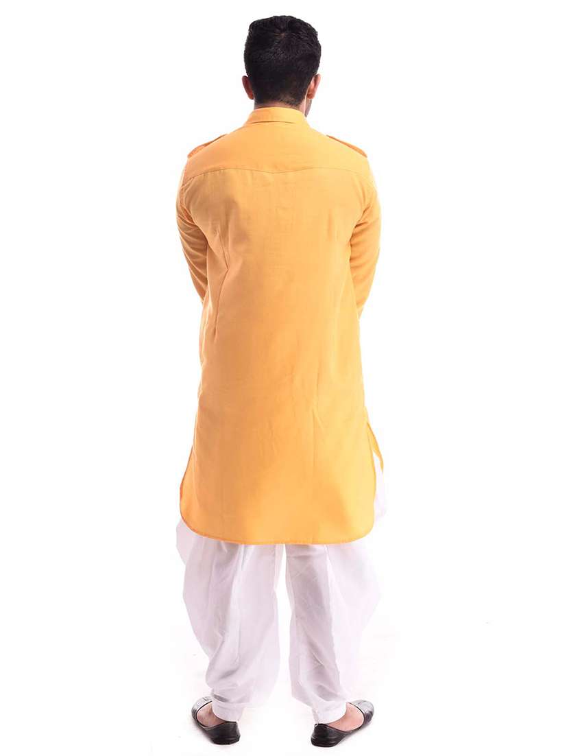 mandarin neck solid kurta pyjama set - 19754287 - Standard Image - 2