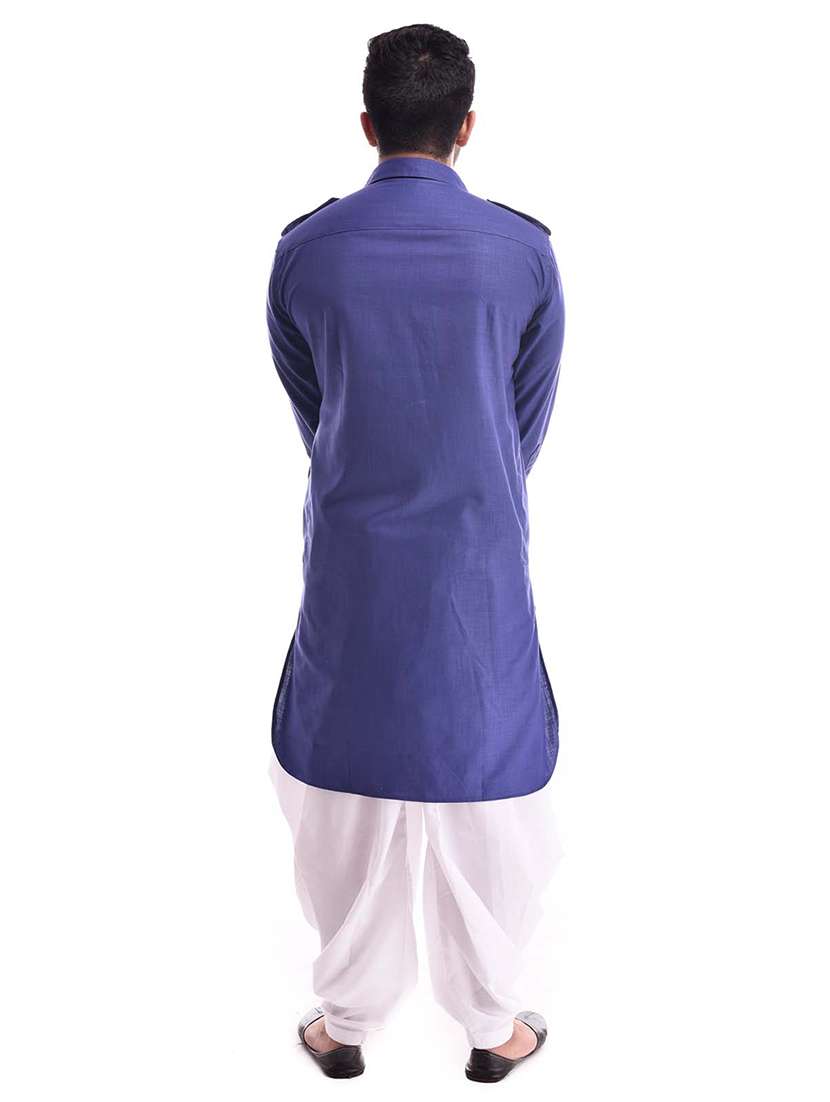 mandarin neck solid kurta pyjama set - 19754290 - Standard Image - 2