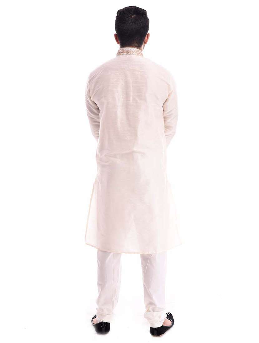 mandarin neck solid kurta pyjama set - 19754291 - Standard Image - 2