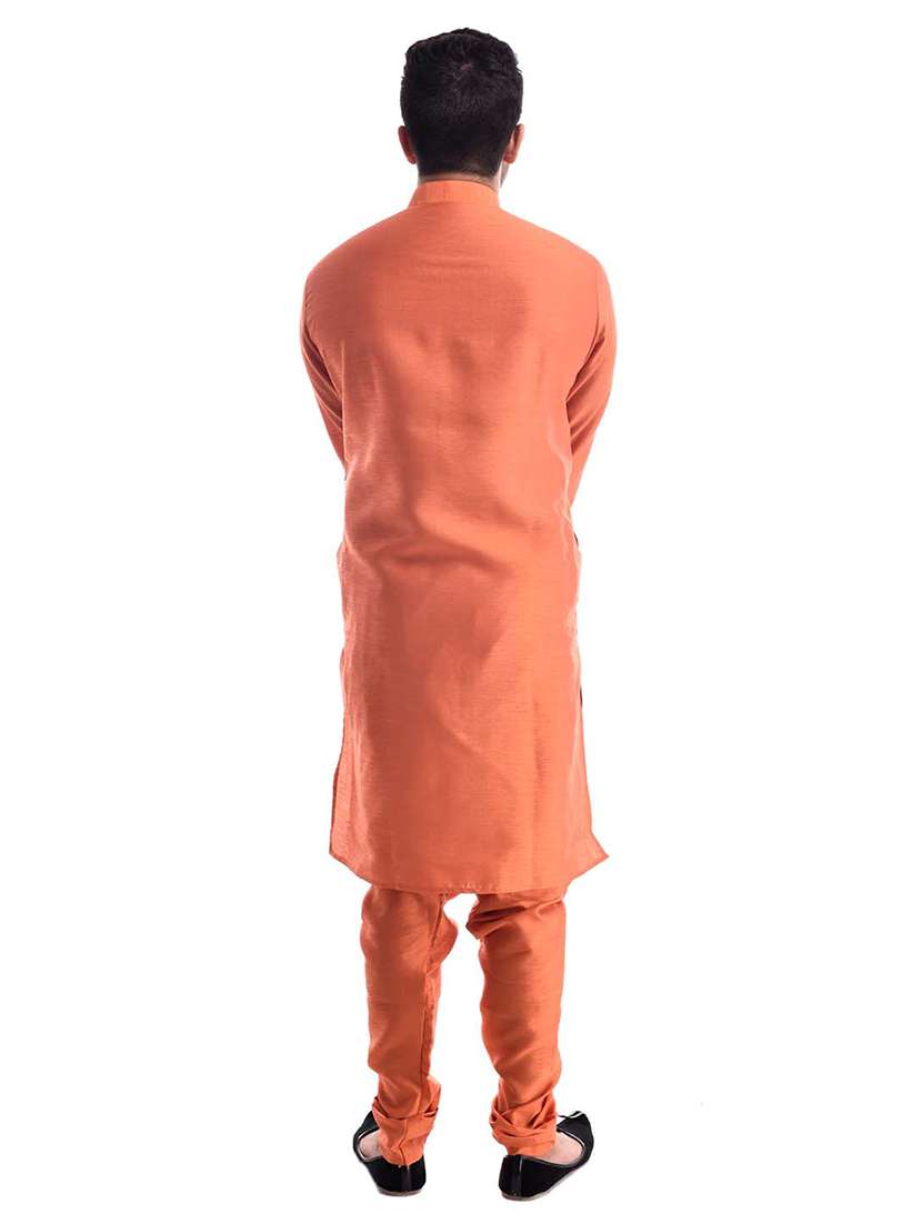 mandarin neck solid kurta pyjama set - 19754297 - Standard Image - 2