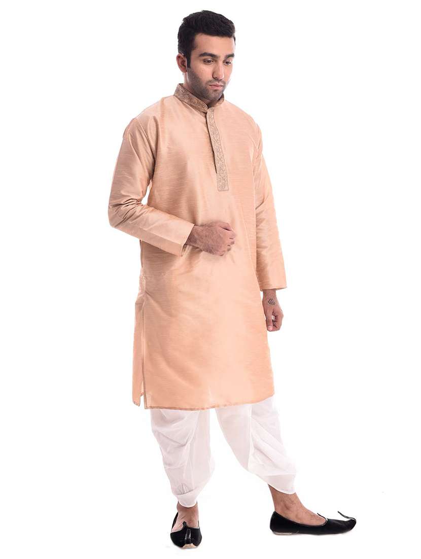 mandarin neck dhoti kurta set - 19754300 - Standard Image - 2