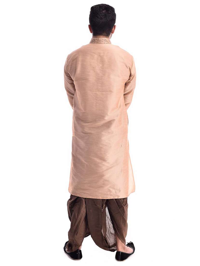 mandarin neck dhoti kurta set - 19754304 - Standard Image - 2