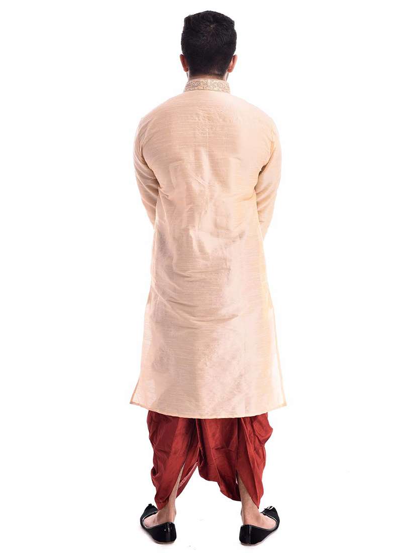 mandarin neck dhoti kurta set - 19754305 - Standard Image - 2