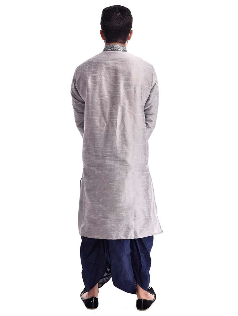 mandarin neck dhoti kurta set - 19754307 - Standard Image - 2