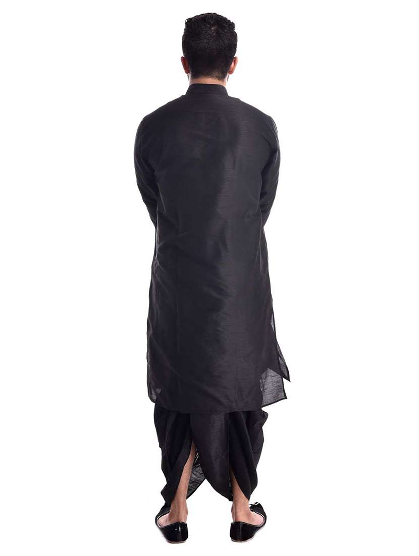 mandarin neck dhoti kurta set - 19754311 - Standard Image - 2