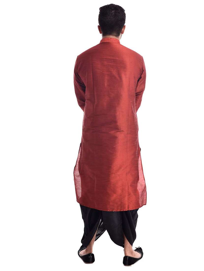 mandarin neck dhoti kurta set - 19754319 - Standard Image - 2