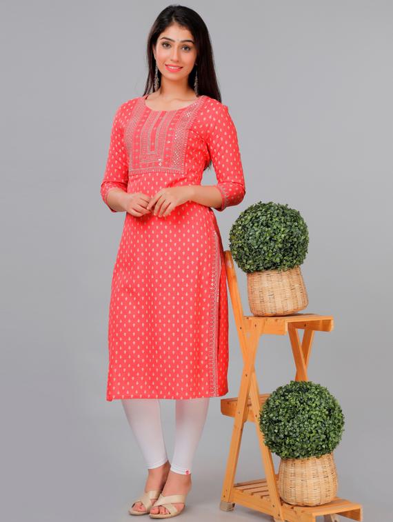 women's straight kurta - 19754707 - Standard Image - 2
