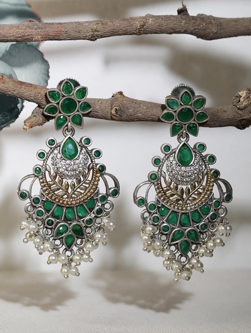 green brass drop earring - 19754789 - Zoom Image - 0