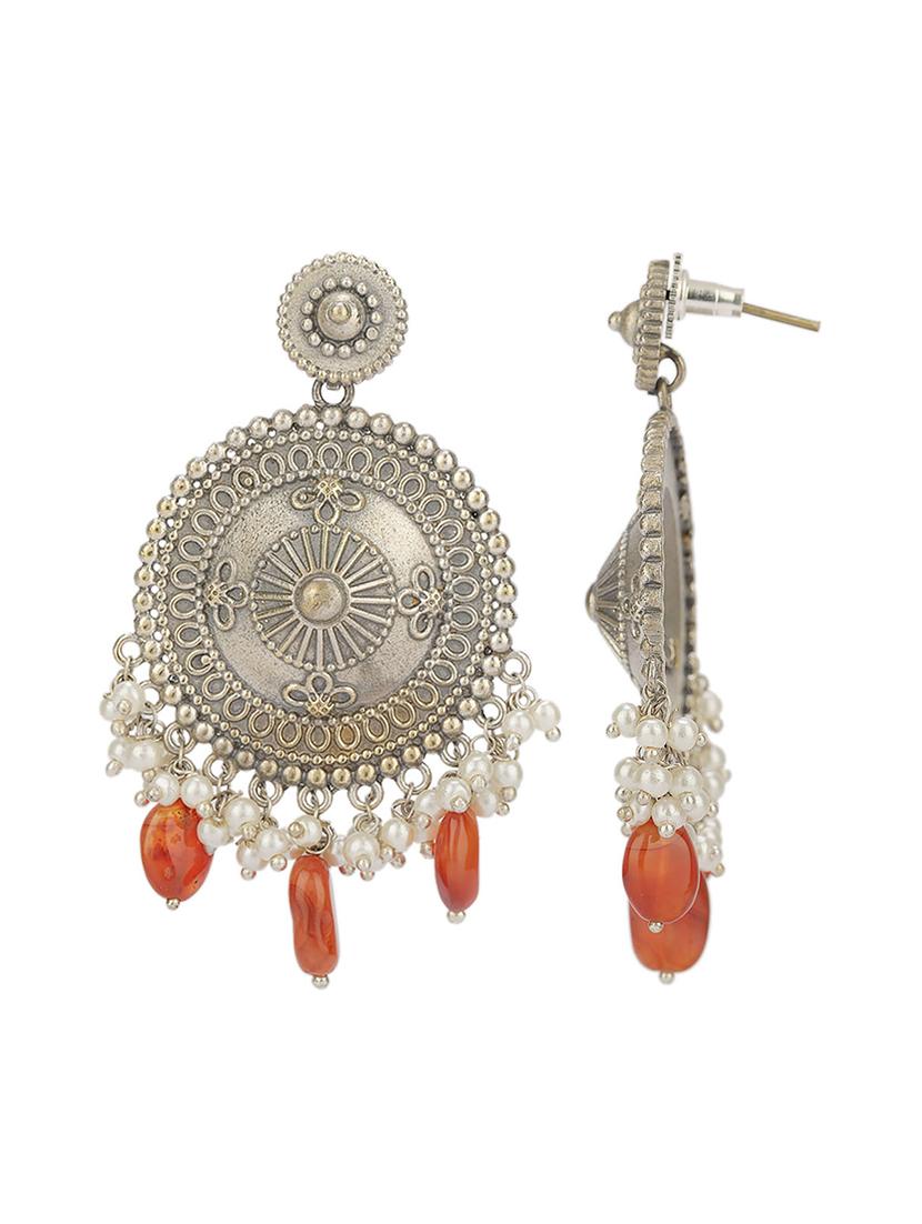 red brass drop earring - 19754800 - Standard Image - 2