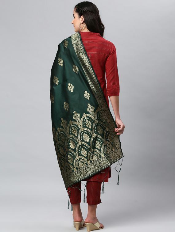green silk blend dupatta - 19754889 - Standard Image - 2