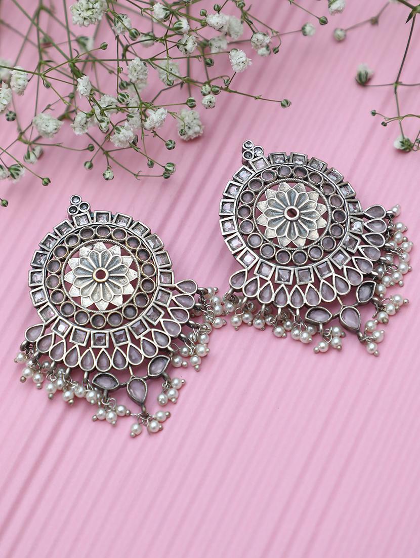 pink brass studs earring - 19754962 -  Zoom Image - 0