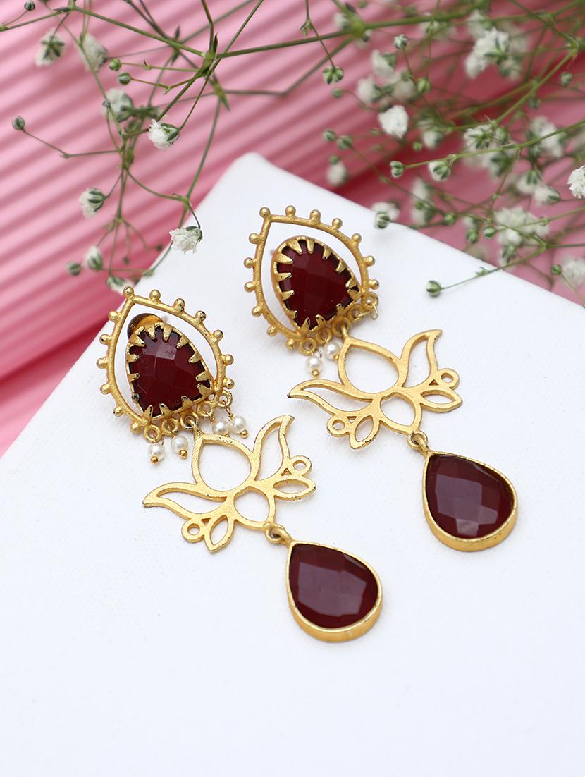 red brass drop earring - 19754965 -  Zoom Image - 0
