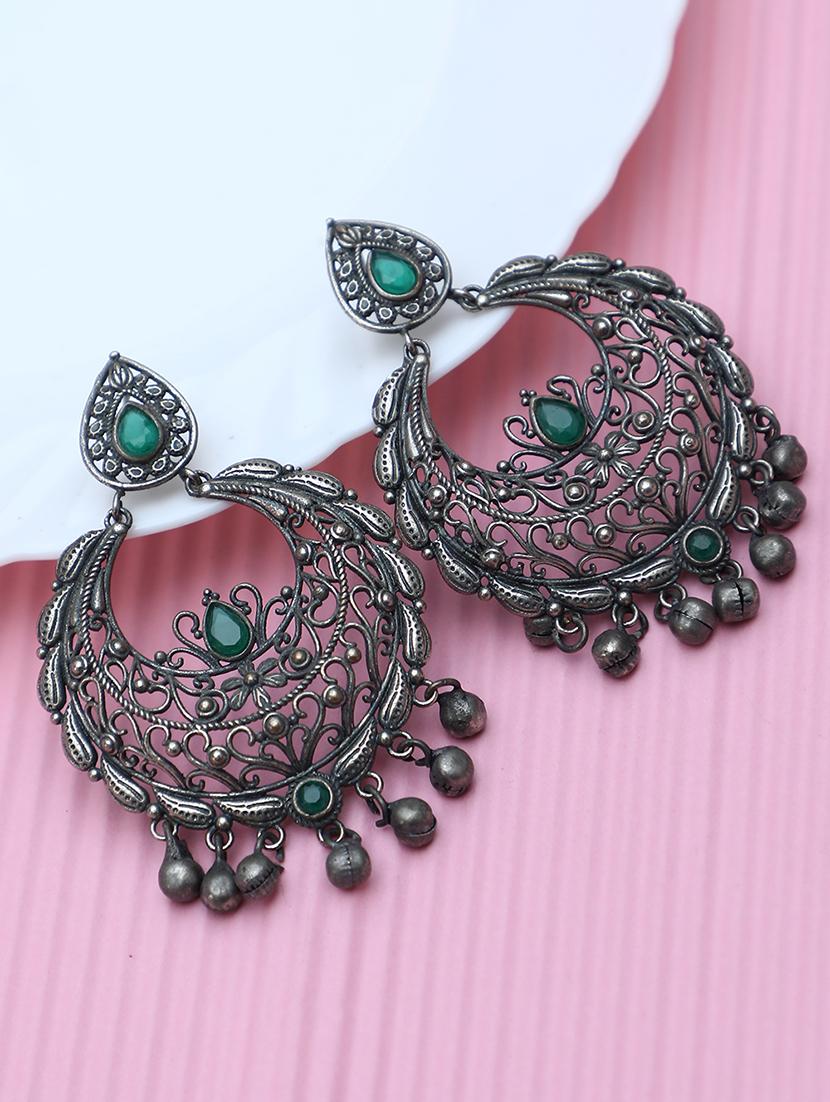 green brass drop earring - 19754967 -  Zoom Image - 0