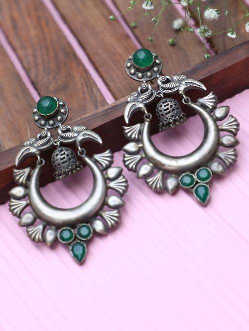 green brass drop earring - 19754970 - Standard Image - 0