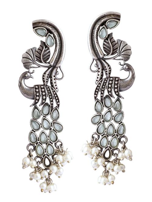silver brass chandelier earring - 19754990 - Standard Image - 0