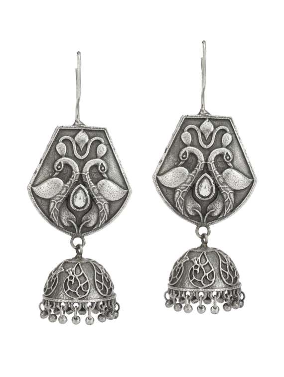 silver jhumka earring
