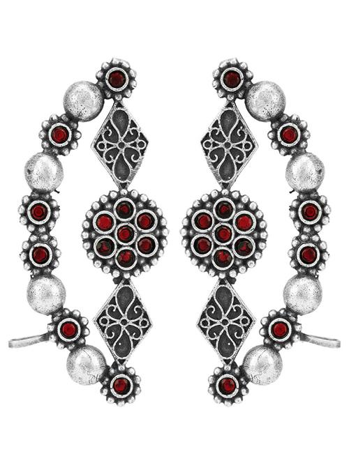 sliver brass oxidised earcuff earring - 19755008 - Standard Image - 0
