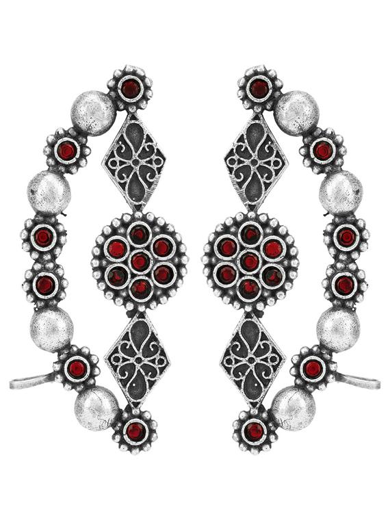 sliver brass oxidised earcuff earring - 19755008 - Zoom Image - 0