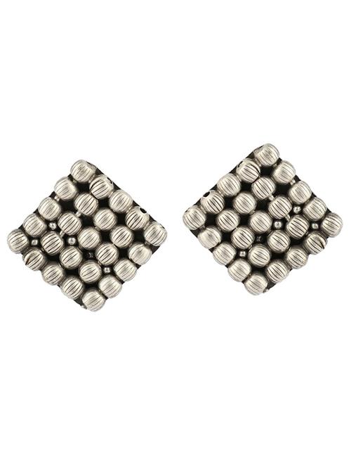 sliver brass oxidised studs earring - 19755016 - Standard Image - 0