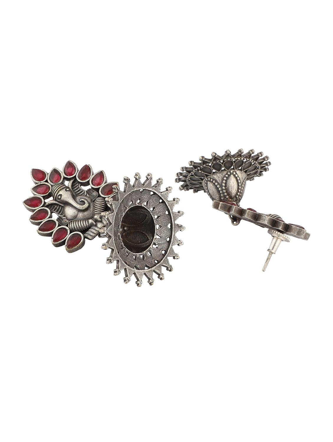 red brass jhumka - 19755018 - Standard Image - 2