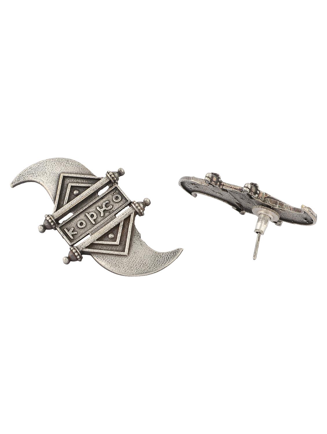 silver brass studs earring - 19755019 - Standard Image - 2