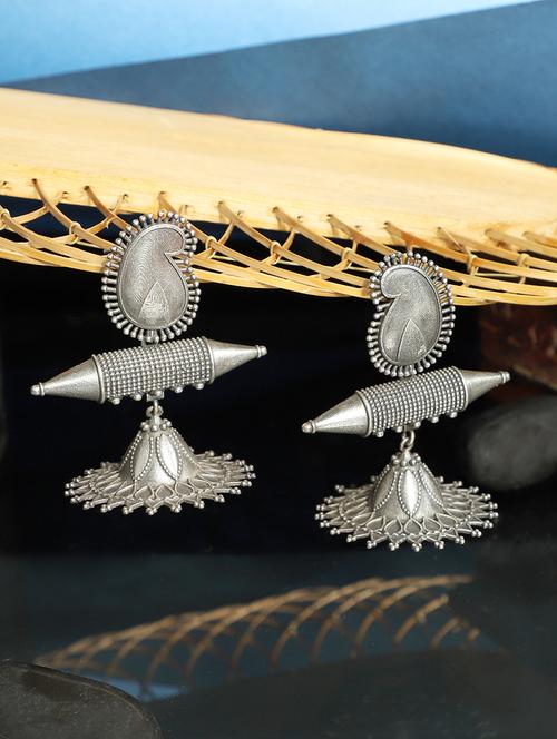 silver brass jhumka - 19755020 -  Standard Image - 0