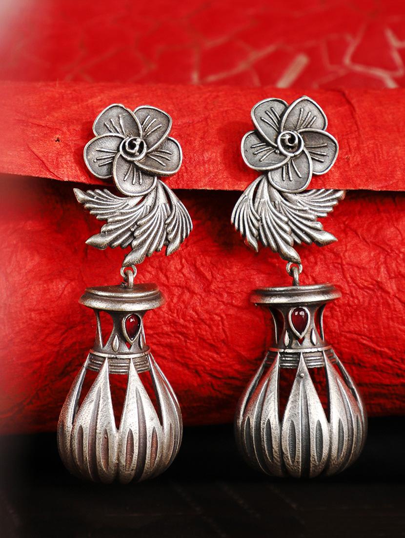 silver brass jhumka earring - 19755035 -  Zoom Image - 0