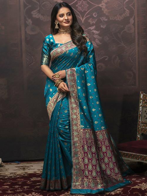 women's self design sea green colored saree with blouse - 19755062 - Standard Image - 0