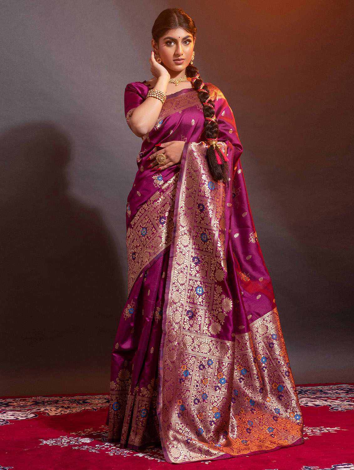 women's banarasi saree with blouse - 19755119 -  Zoom Image - 0
